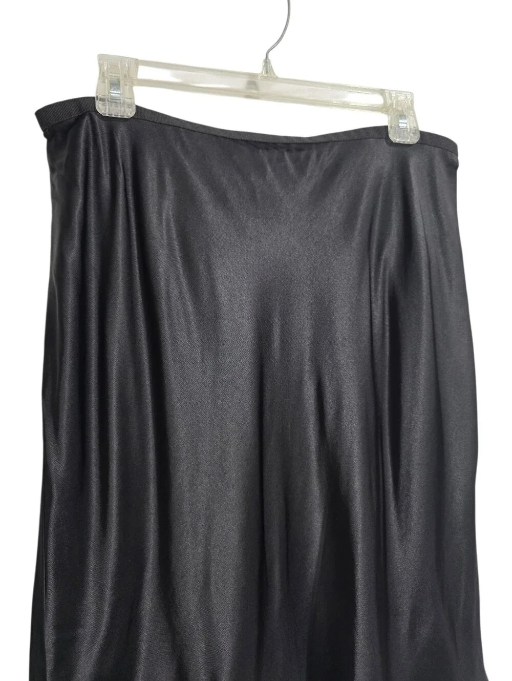 NWT J.CREW BLACK SATIN BIAS CUT SLIP SKIRT SZ M